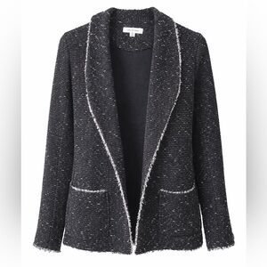 Max Studio Black Tweed Open-Front Jacket — Size M | Classic Chic